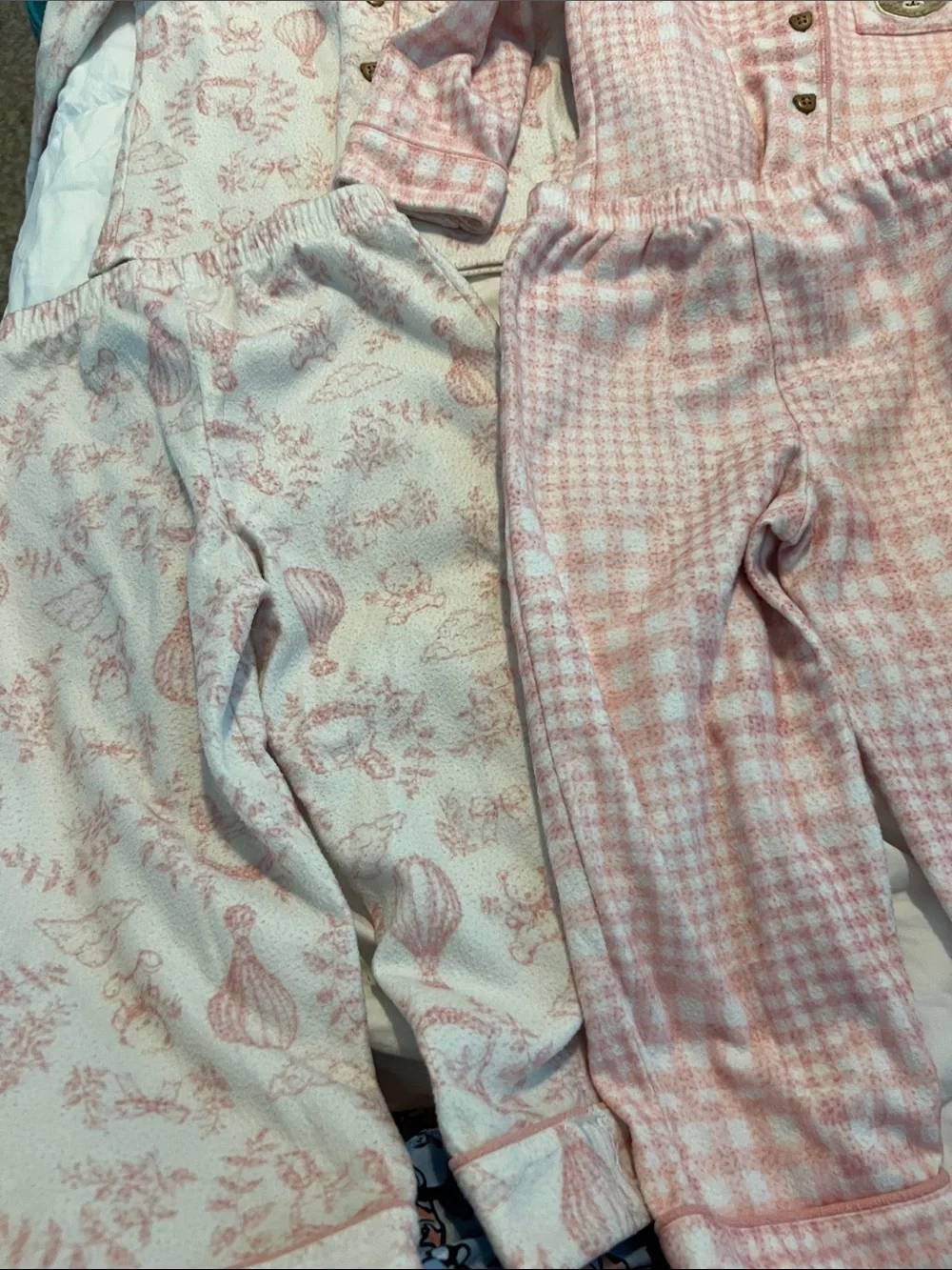 Bear Paw Children's Pink and white Pajama Set - Soft Bear & Pattern Styles